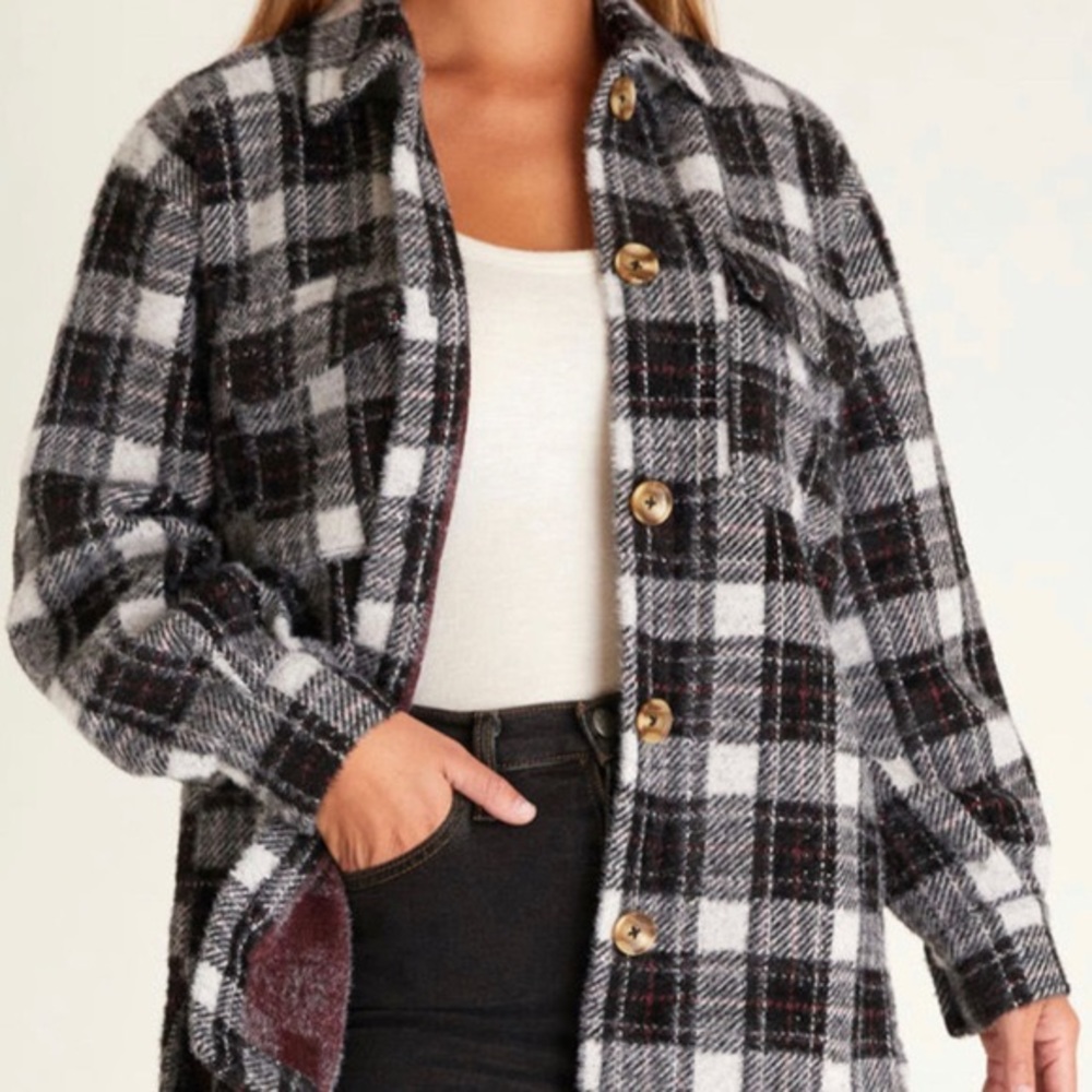 X Supply Tucker Plaid Shacket size small